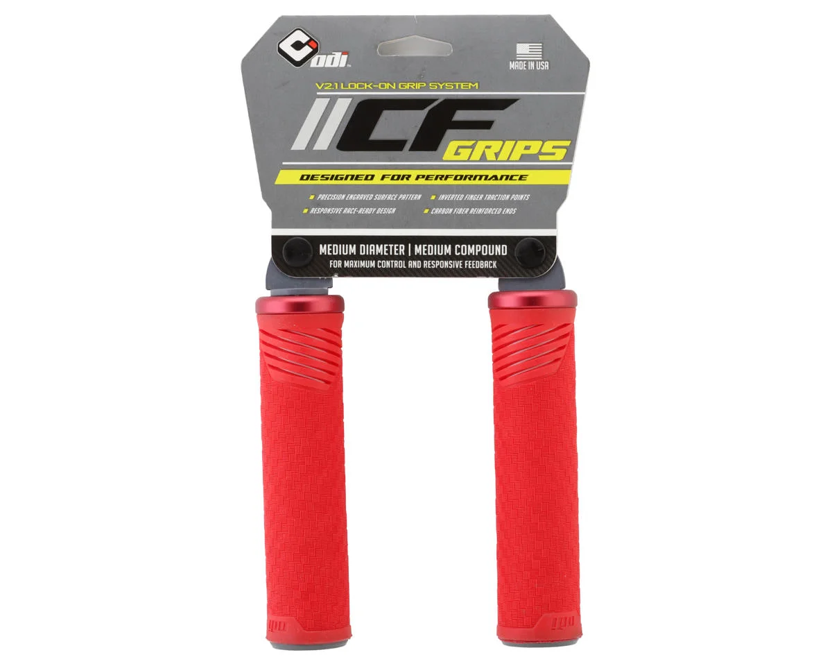 ODI CF Lock-On Grips (Red/White) - view 2